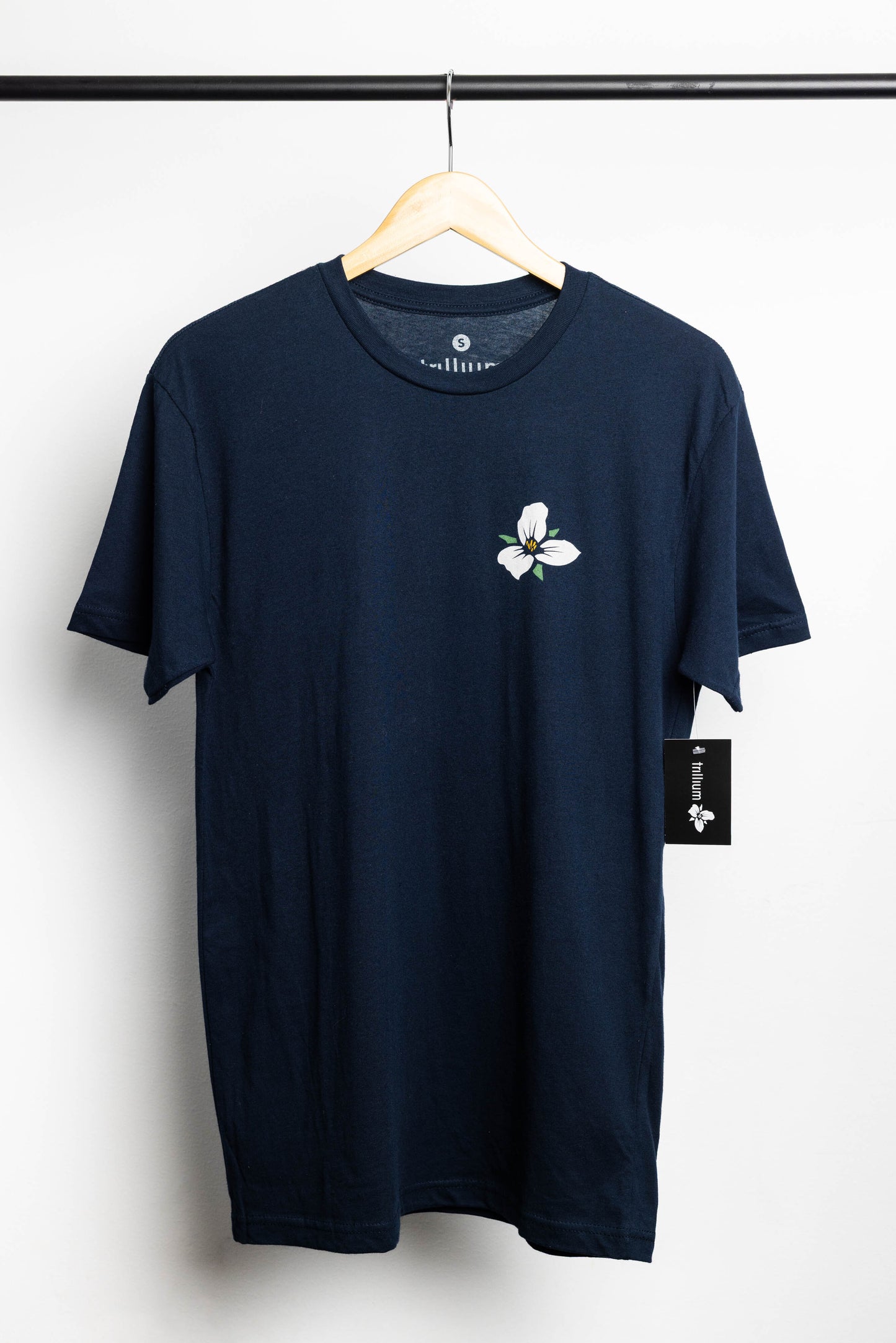 Navy Flower Logo Shirt