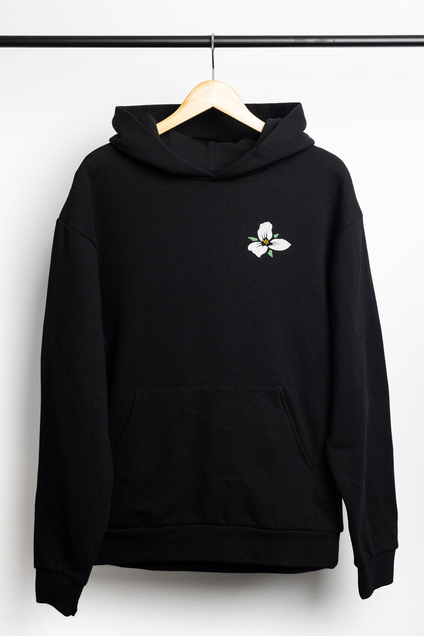 Black Flower Logo Hoodie