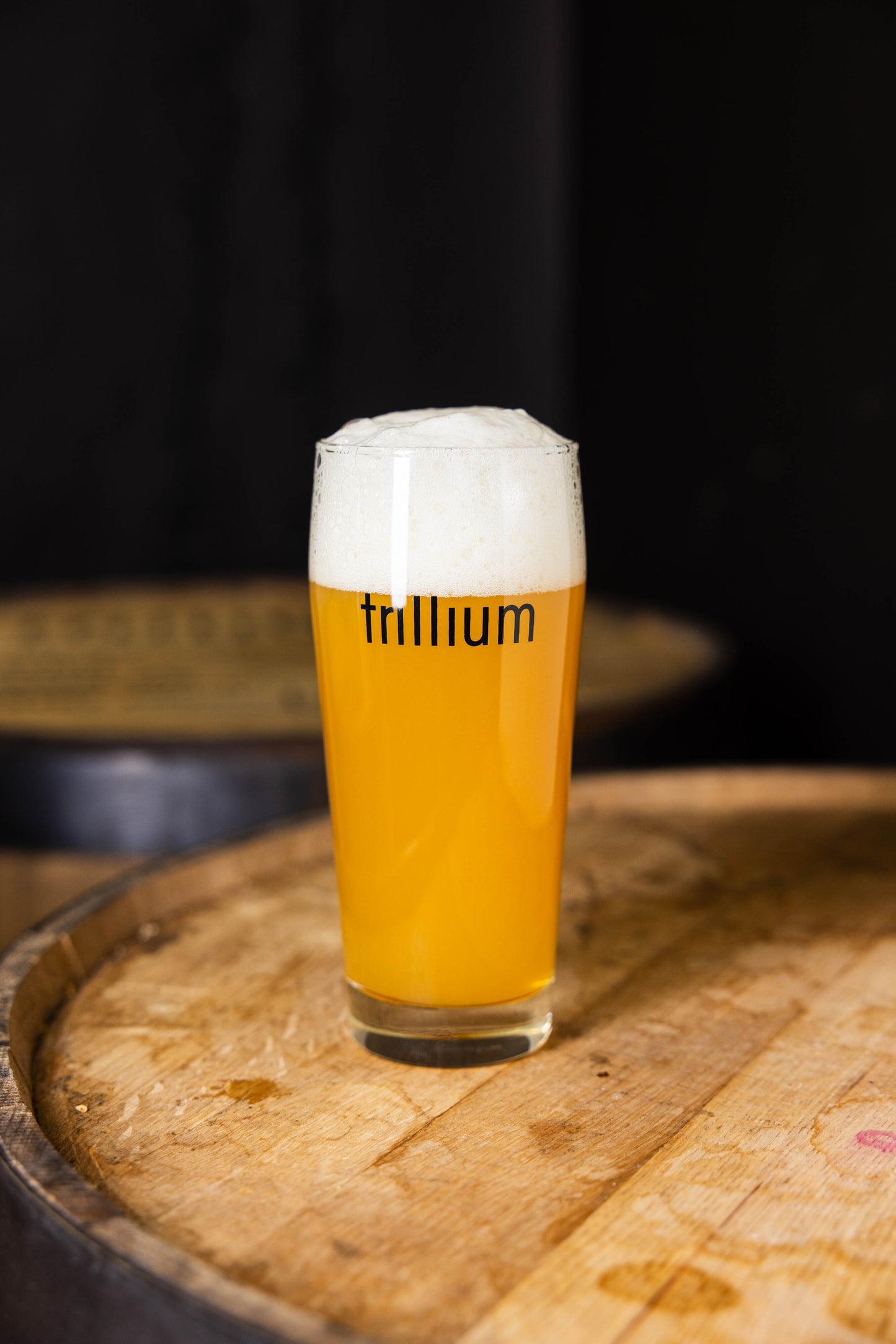 Trillium & Flower Logo Willi Belcher Pub Glass