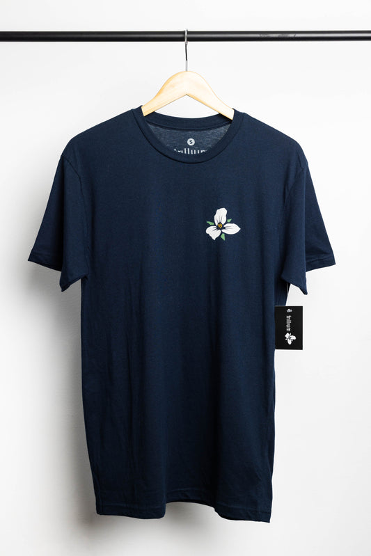 Navy Flower  Logo Shirt