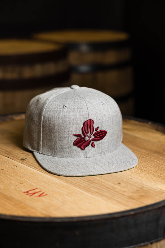 Flower Grey & Maroon Hat