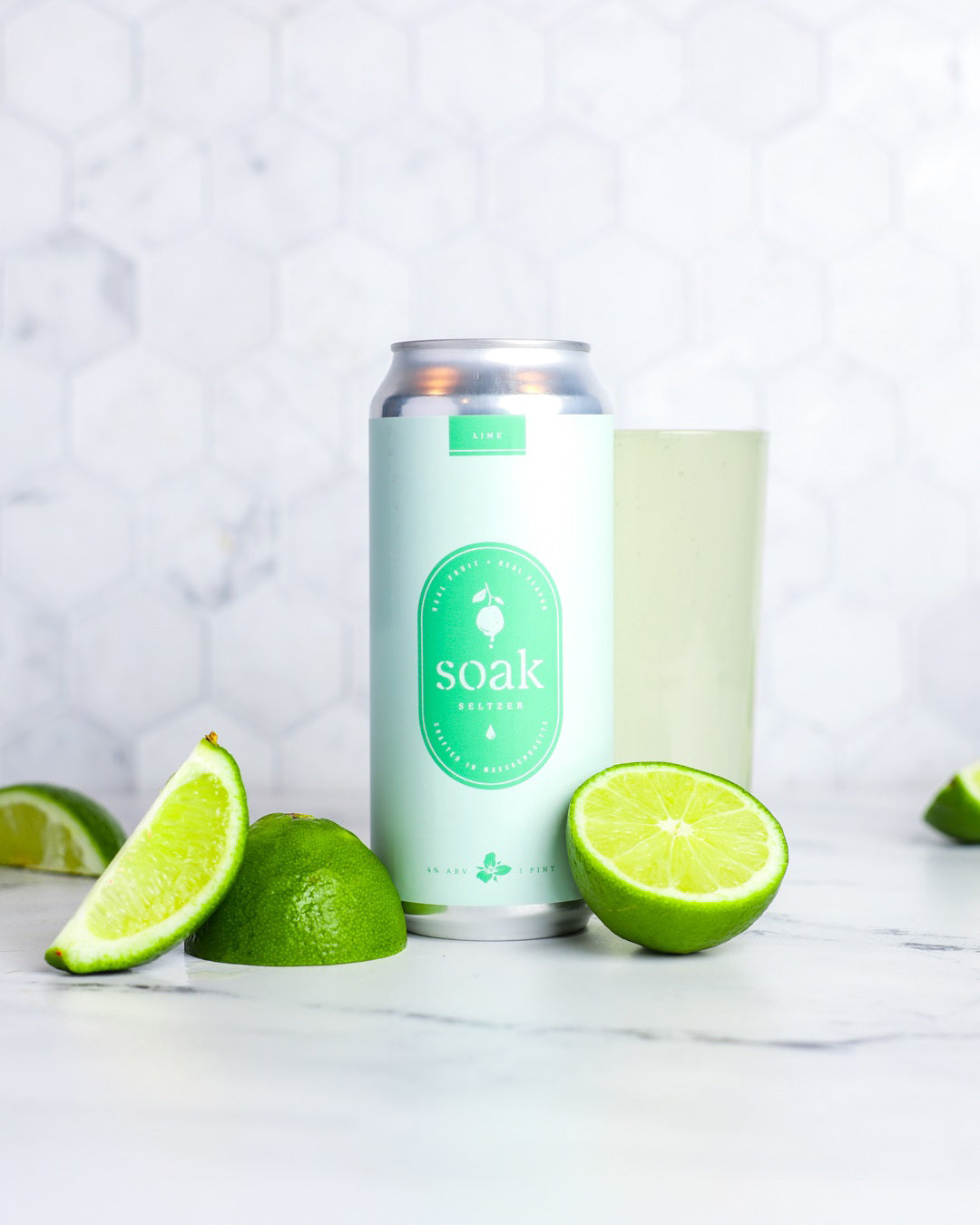 Soak Seltzer: Lime 4pk Cans